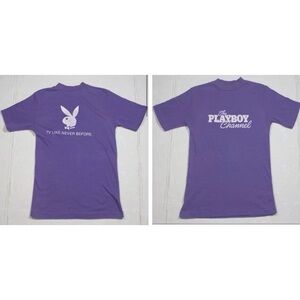 PLAYBOY VTG RARE❗️The Playboy Channel TV T Shirt Tee Vintage Single Stitch 80s